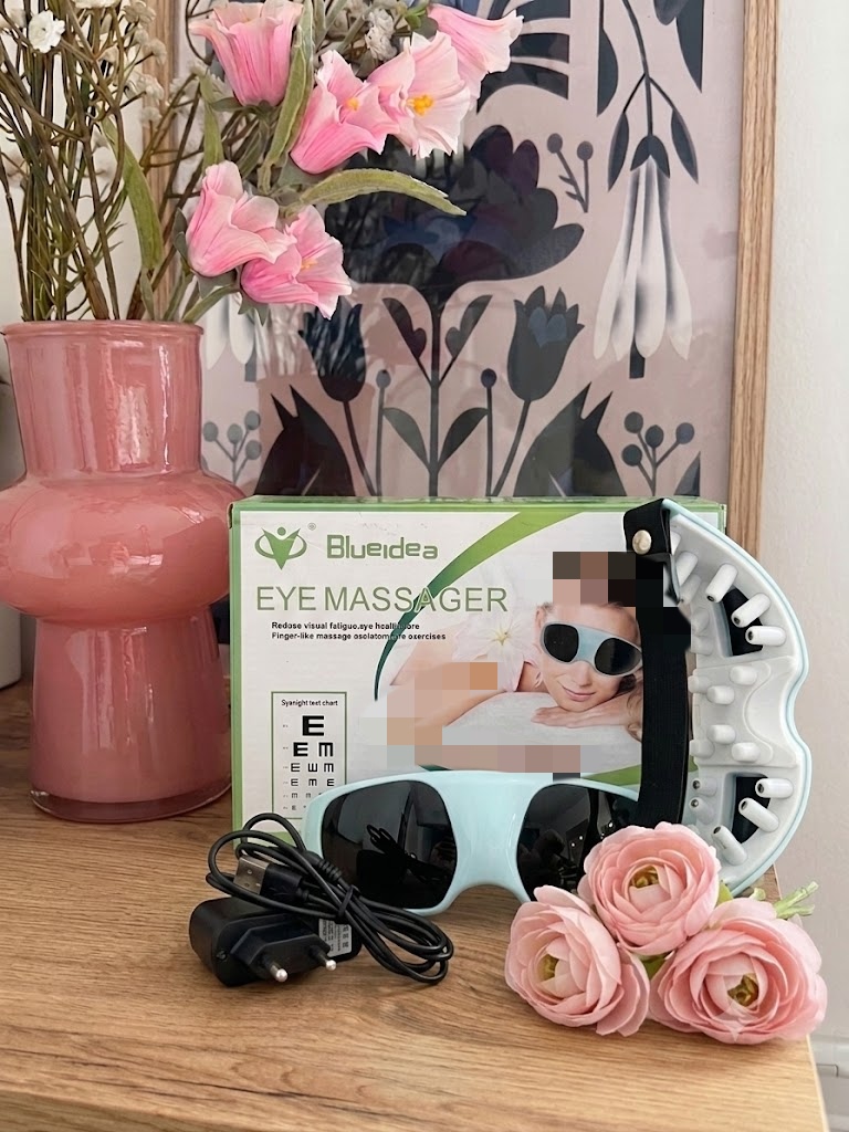 ماساژور چشم شارژی اورجینال BLUE IDEA عینک ماساژور حرارتی و ویبره‌ای