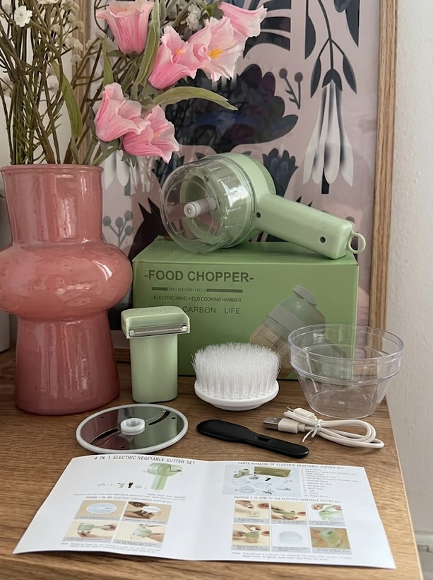 خردکن شارژی چندکاره Food Chopper خردکن اسلایسر و برس شستشو