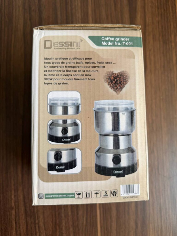 مینی آسیاب دسینی مدل T-001 آسیاب قهوه 300 وات استیل